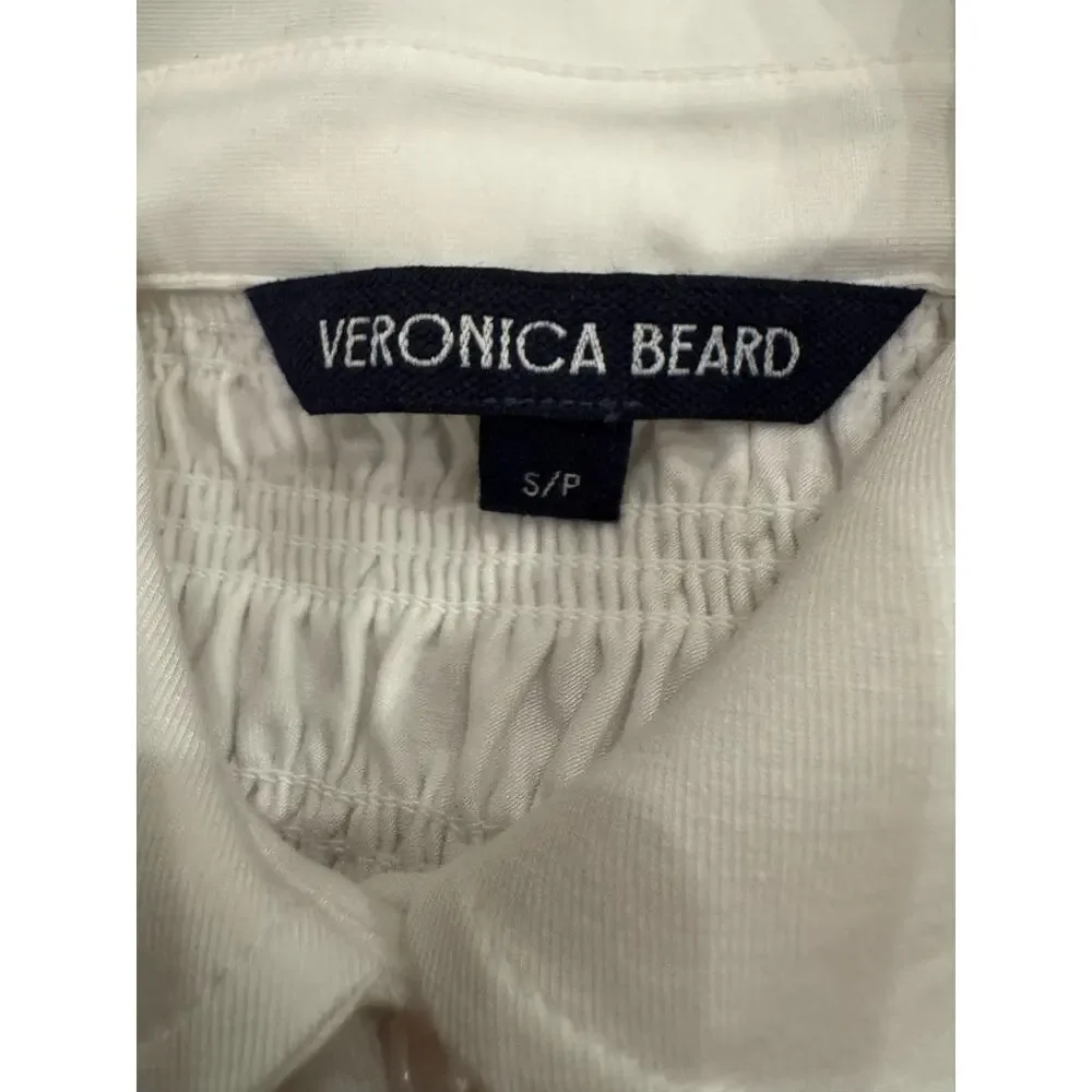 Chic Veronica Beard Ellisandra Smocked Jersey Button-Down Top - Picture 6 of 6